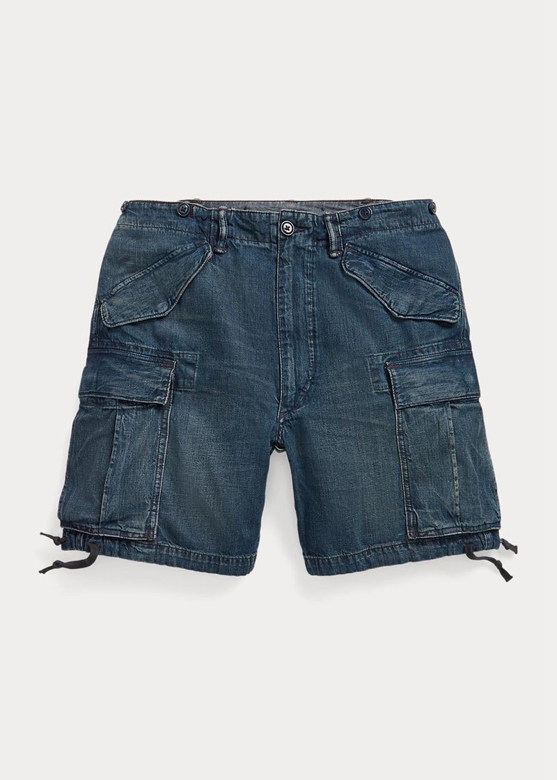 Shorts RRL Hombre Sedgwick Regiment Denim Cargo Chile Azul Marino VEMSU-2345